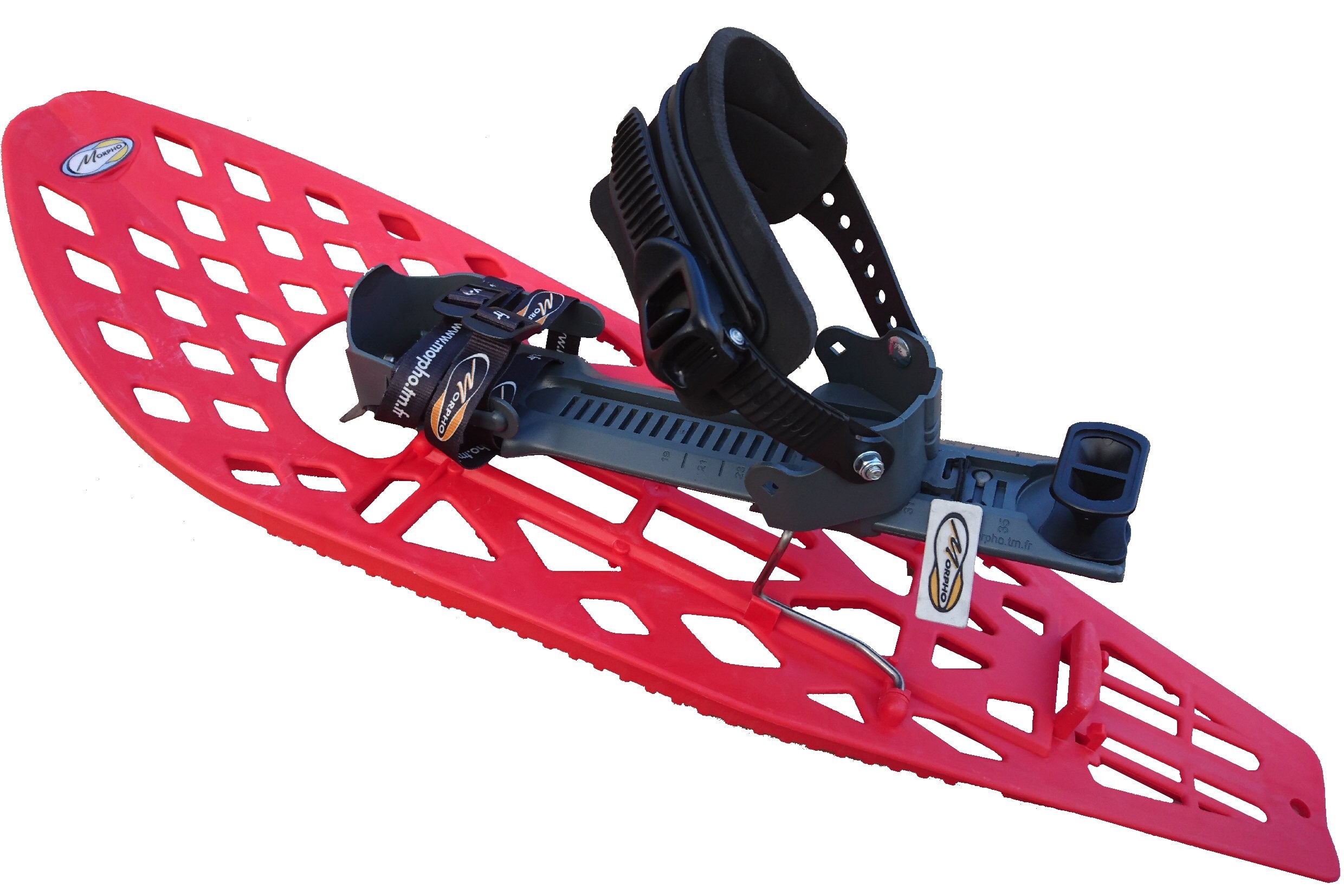Morpho Trimalp Mens Snowshoes Light Snowboard Type with Ankle Straps and No Pad 